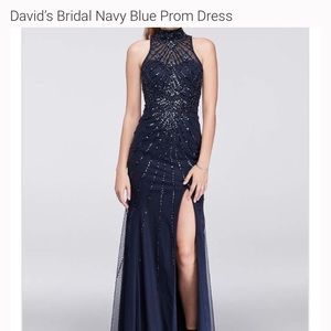 Navy Blue Prom Dress from David’s Bridal
